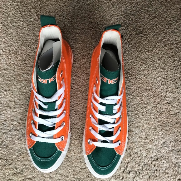 Univ of Miami SKICKS Sneakers Tennis Shoe High Top - Picture 6 of 8